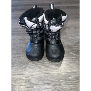 Members Mark Kids Sz. 9/10 Black Waterproof Insulated Snow Winter Boots Unisex
